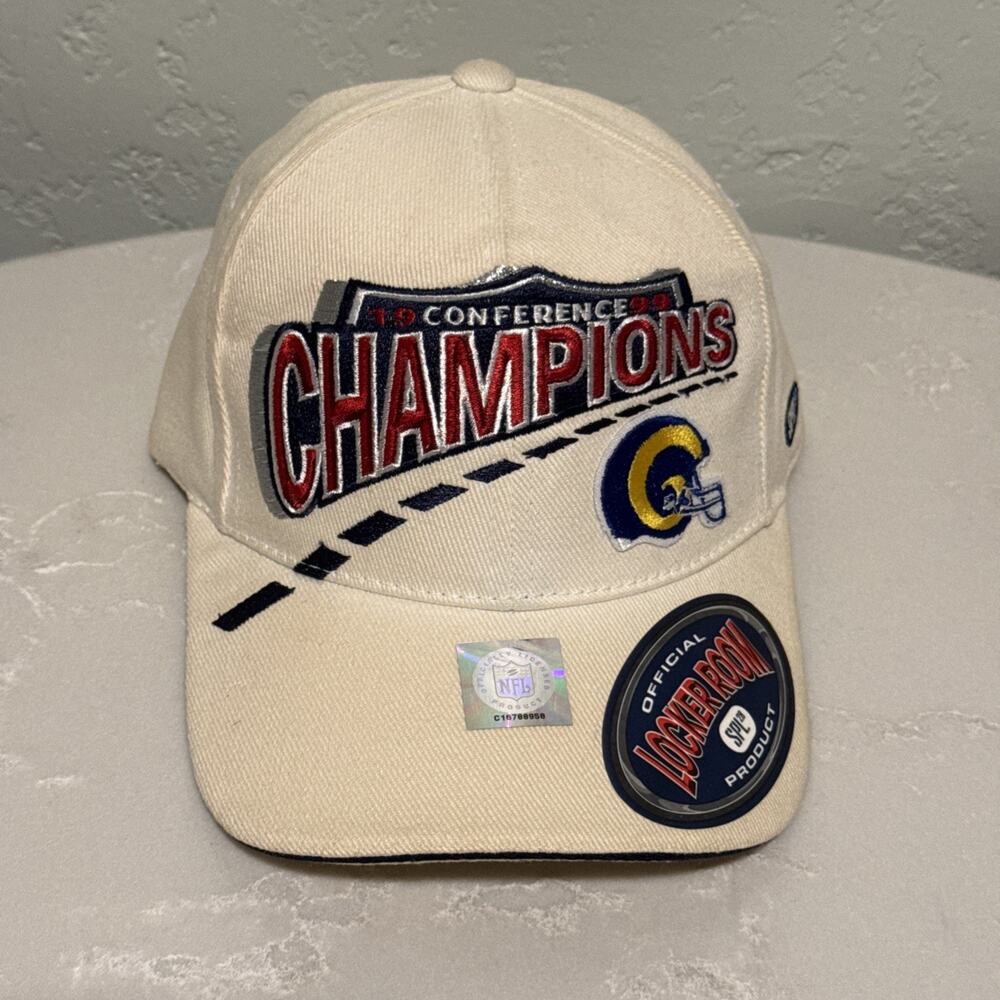 Los Angeles St Louis Rams 1999 Conference Champions Adjustable Ball Cap Hat New